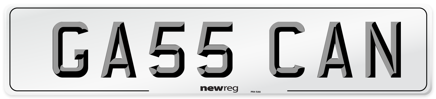GA55 CAN Number Plate from New Reg